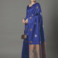 Rajwada Royal Blue Silk Blend Woven Saree For Women