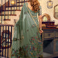 Rajwada Green Cotton Blend Solid Saree For Women