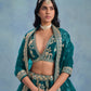 Rajwada Teal Art Silk Embroidered Semi-Stitched lehenga For Women