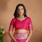 Rajwada Pink Silk Blend Woven Elegant Saree For Women