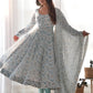 Rajwada Light  Blue Chiffon Floral Digital Print Stitched Kurta Set For Women