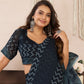 Rajwada Black Cotton Linen Zari Work Saree For Women