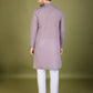 Rajwada Purple Viscose Silk Embellished Stitched Kurta For Men
