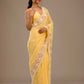 Rajwada Yellow Crush Embroidered Saree For Women