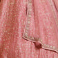 Rajwada Pink Satin Embroidered Semi-Stitched Lehenga For Women