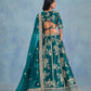 Rajwada Teal Art Silk Embroidered Semi-Stitched lehenga For Women