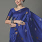 Rajwada Royal Blue Silk Blend Woven Saree For Women