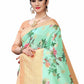 Rajwada Sea Green Silk Blend Floral Printed Saree For Women