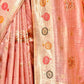 Rajwada Peach Silk Blend Printed Saree For Women