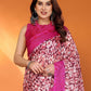Rajwada Pink Silk Blend Printed Saree For Women