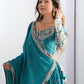 Rajwada Sea Green Silk Blend Embroidered Semi-Stitched lehenga For Women