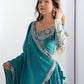 Rajwada Sea Green Silk Blend Embroidered Semi-Stitched lehenga For Women