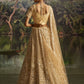 Rajwada Beige Net Embellished Semi-Stitched Lehenga For Women