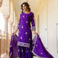 Rajwada Purple Chiffon Embroidered Stitched Kurta Set For Women