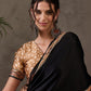 Rajwada Black And Gold Silk Blend Printed Elegant Saree For Women