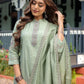 Rajwada Light Green Silk Blend Embroidered Stitched Kurta Set For Women