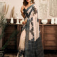 Rajwada Off White And Grey Cotton Linen Zari Work Saree For Women
