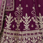 Rajwada Wine Georgette Embroidered Semi Stitched Lehenga With Unstitched Blouse for Women