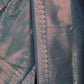 Rajwada Teal Silk Blend Woven Saree with Unstitched Blouse for Women