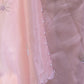 Rajwada Peach Beads Embroidered Khadi Organza Saree with Unstitched Blouse for Women