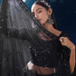 Rajwada Black Embellished Soft Net Semi Stitched Lehenga With Blouse For Women