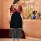 Rajwada Black Embroidered Rayon Stitched Kurti For Women