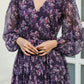 Rajwada Violet Chiffon Stitched Printed Indo Western Dress For Women