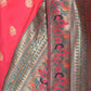 Rajwada Pink Patola Woven Saree With Unstitched Blouse For Women