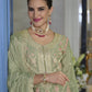 Rajwada Olive Chinon Embroidered Semi-Stitched Kurta Set For Women
