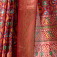 Rajwada Red Silk Blend Printed Saree For Women