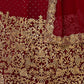 Rajwada Red Embroidered Georgette Semi Stitched Lehenga With Blouse For Women