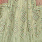 Rajwada Olive Embroidered Crepe Semi Stitched Lehenga With Blouse For Women