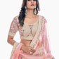 Rajwada Off White Embroidered Soft Net Semi Stitched Lehenga With Blouse For Women