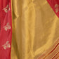 Rajwada Golden And Red Silk Blend Solid Saree For Women