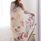 Rajwada Cream Georgette Printed Saree For Women