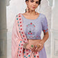 Rajwada Purple Georgette Embroidered Semi Stitched Lehenga With Unstitched Blouse for Women