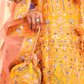 Rajwada Women Mustard Swarovski Embroidered Crepe Semi Stitched Lehenga With Unstitched Blouse