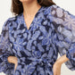 Rajwada Blue Rayon Stitched Printed Indo Western Dress For Women