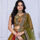 Rajwada Multicolor Georgette Embroidered Semi-Stitched lehenga For Women