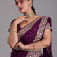 Rajwada Purple Embroidered Art Silk Saree With Unstitched Blouse For Women
