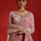 Rajwada Pink Embroidered Georgette Saree With Unstitched Blouse For Women