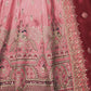 Rajwada Pink Net Embellished Semi Stitched Lehenga With Unstitched Blouse for Women
