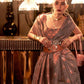 Rajwada Light Brown Linen Woven Saree With Unstitched Blouse For Women