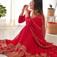 Rajwada Red Georgette Embroidered Stitched Gown For women