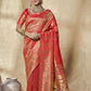Rajwada Red Silk Blend Embellished Saree For Women