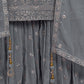 Rajwada Women Grey Embroidered Partywear  Stitched Kurtaset