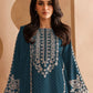 Rajwada Teal Georgette Embroidered Semi-Stitched Kurta Set For Women