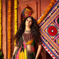 Rajwada Black Silk Blend Printed Semi-Stitched Lehenga For Women