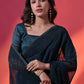 Rajwada Teal Embellished Georgette Saree With Unstitched Blouse For Women