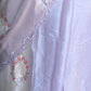 Rajwada Light Purple Mirror Work Embroidered Saree with Unstitched Blouse for Women